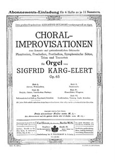 Choral-Improvisations for Organ, Op.65: book III by Sigfrid Karg-Elert