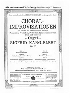 Choral-Improvisations for Organ, Op.65: livros IV by Sigfrid Karg-Elert