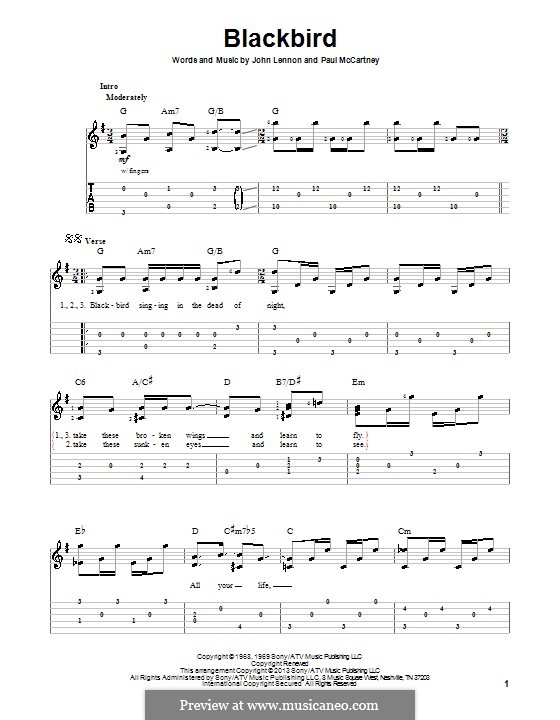 Blackbird (The Beatles): Para guitarra com guia by John Lennon, Paul McCartney
