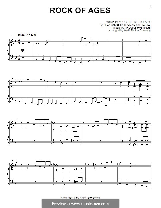 Rock of Ages: Para Piano by Thomas Hastings