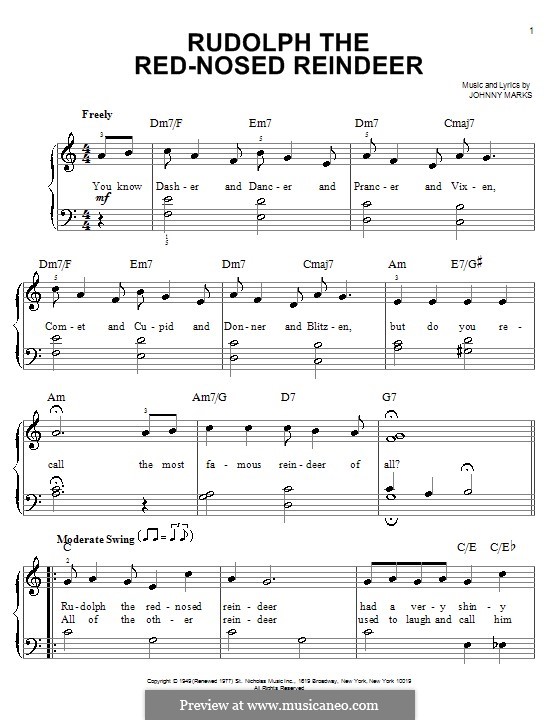Rudolph the Red-Nosed Reindeer (Piano version): para um único musico (Editado por H. Bulow) by Johnny Marks