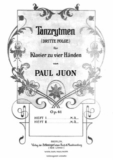Tanzrythmen. Fünf Stücke für Klavier zu vier Händen, Op.41: Tanzrythmen. Fünf Stücke für Klavier zu vier Händen by Paul Juon
