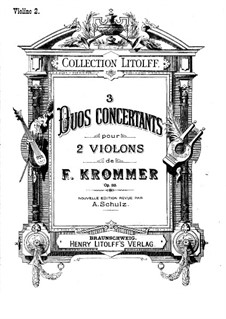 Three Concert Duos for Two Violins, Op.33: violino parte II by Franz Krommer