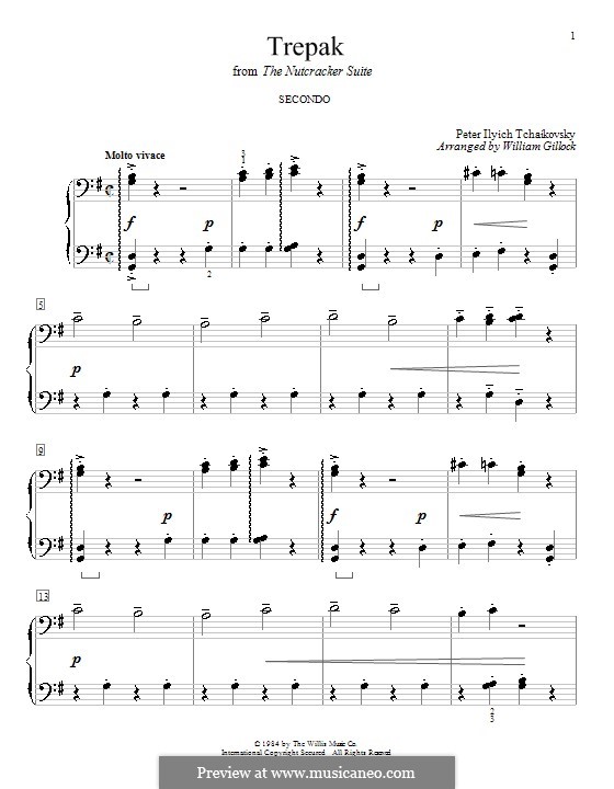 No.4 Russian Dance (Trepak): para piano de quadro mãos by Pyotr Tchaikovsky