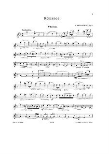 Romance for Violin and Piano, Op.5: Parte de solo by Ivan Kryzhanovsky