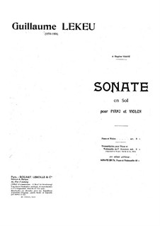 Sonata for Violin and Piano in G Major: parte Solo by Guillaume Lekeu