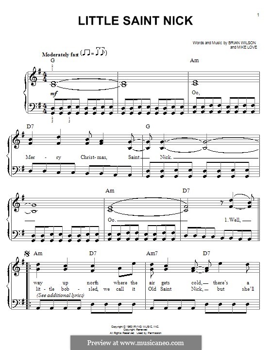 Little Saint Nick (The Beach Boys): Para Piano by Brian Wilson, Mike Love