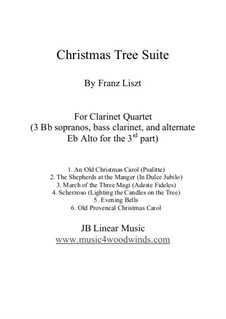 Christmas Tree, S.186: No.1, 3-5, 8, 9, for clarinet quartet by Franz Liszt