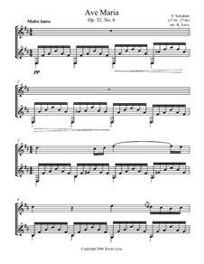 Two instruments version (with guitar): For violin and guitar (D major) by Franz Schubert