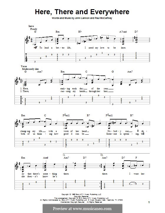 Here, There and Everywhere (The Beatles): Para guitarra com guia by John Lennon, Paul McCartney
