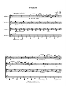 Berceuse (Lullaby) for Violin and Piano, Op.16: Version for four guitars – score and parts by Gabriel Fauré