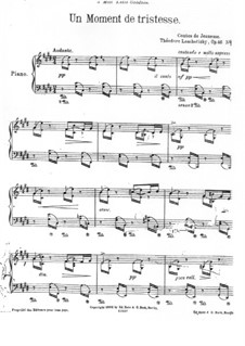 Contes de Jeunesse, Op.46: No.4 Un moment de tristesse by Theodor Leschetizky