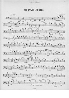 Oh, quand je dors, S.282: Para trio de piano - parte em violoncelo by Franz Liszt