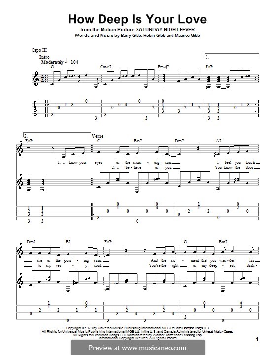 How Deep Is Your Love (The Bee Gees): Para guitarra com guia by Barry Gibb, Maurice Gibb, Robin Gibb
