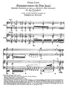 Réminiscences de 'Don Juan'. Transcription on Themes by Mozart, S.418: dois pianos de quatro mãos by Franz Liszt