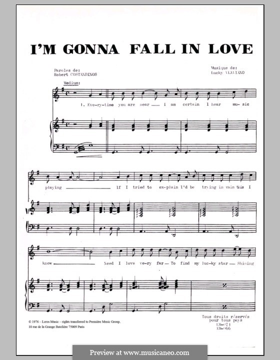 I'm Gonna Fall in Love: Para vocais e piano (ou Guitarra) by Lucky Vlaviano