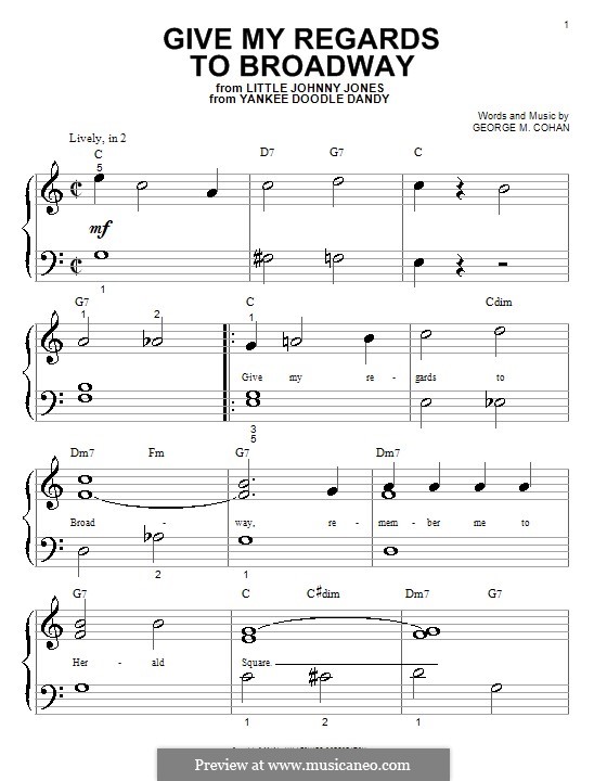 Give My Regards to Broadway: Para Piano by George Michael Cohan