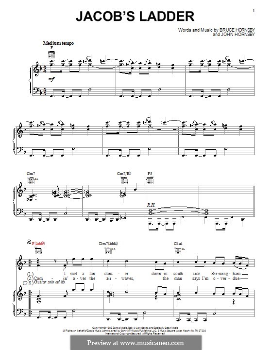 Jacob's Ladder (Huey Lewis & The News): Para vocais e piano (ou Guitarra) by Bruce Hornsby, John Hornsby