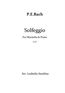 Solfeggietto, H 220 Wq 117:2: For marimba and piano by Carl Philipp Emanuel Bach