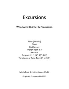 Excursions for Woodwind Quintet and Percussion: Excursions for Woodwind Quintet and Percussion by Michele Schottenbauer