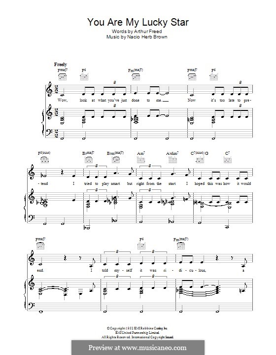 You Are My Lucky Star (Louis Armstrong): Para vocais e piano (ou Guitarra) by Nacio Herb Brown