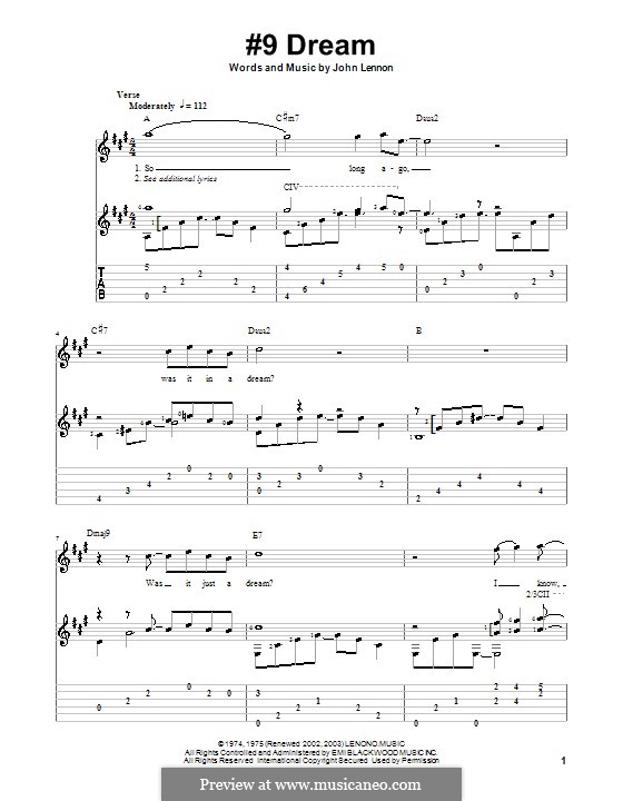 No.9 Dream: Para guitarra com guia by John Lennon