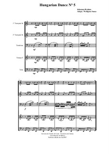 Dance No.5 in F Sharp Minor: Para quinteto de metais by Johannes Brahms