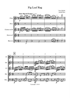 Fig Leaf Rag: For woodwind quintet by Scott Joplin