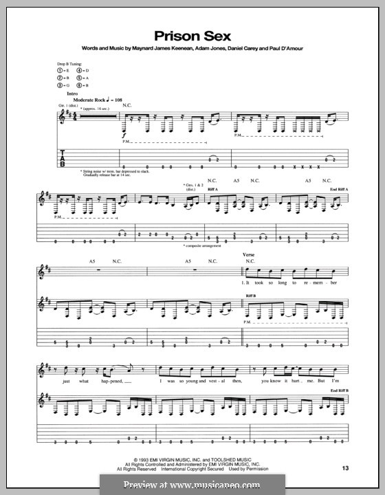 Prison Sex (Tool): Para guitarra com guia by Adam Jones, Daniel Carey, Maynard James Keenan, Paul D'Amour