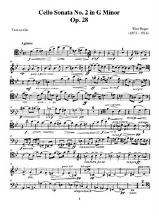 Sonata for Cello and Piano No.2, Op.28: Parte de solo by Max Reger