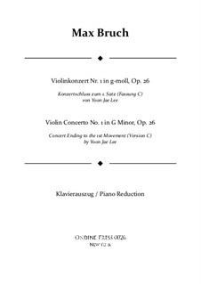 Violin Concerto No.1 in G Minor, Op.26: Version C, for violin and piano (by Yoon Jae Lee) by Max Bruch