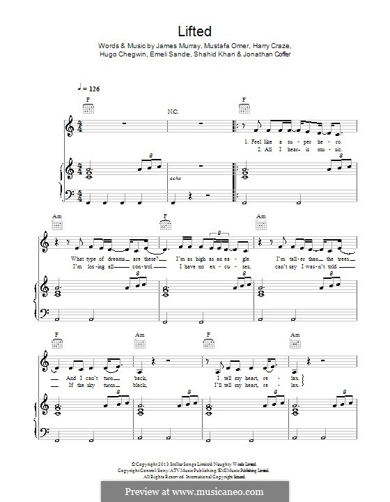 Lifted: Para vocais e piano (ou Guitarra) by Emeli Sandé, Harry Craze, Hugo Chegwin, Mustafa Omer, Shahid Khan, Jonathan Coffer, James Murray