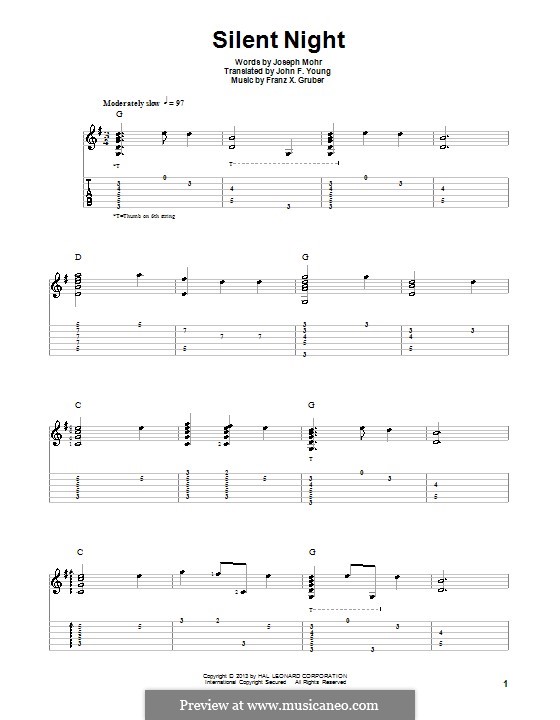 Guitar version: para um único musico (Editado por H. Bulow) by Franz Xaver Gruber