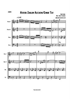 Hevenu Shalom / Siman Tov for string quartet: Hevenu Shalom / Siman Tov for string quartet by folklore