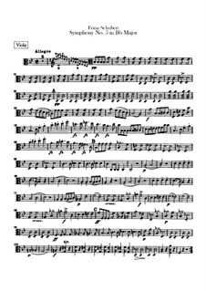 Symphony No.5 in B Flat Major, D.485: parte viola by Franz Schubert
