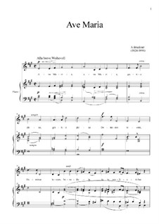 Ave Maria, WAB 7: For mezzo-soprano and piano by Anton Bruckner