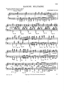 Three Marches Militaires for Piano Four Hands, D.733 Op.51: March No.1, for piano by Franz Schubert