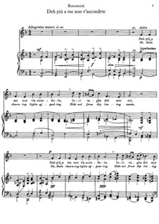 Deh più a me non v'ascondete: For mezzo-soprano and piano by Giovanni Maria Bononcini
