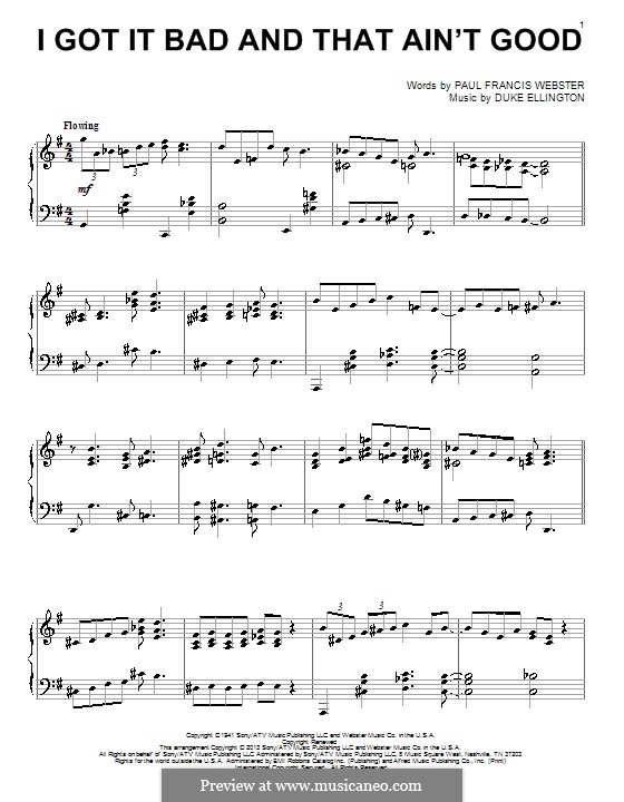 I Got It Bad and That Ain't Good: Para Piano by Duke Ellington