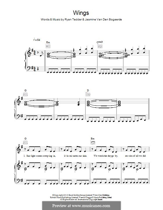 Wings: Para vocais e piano (ou Guitarra) by Birdy, Ryan B Tedder