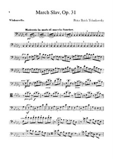 Slavonic March, TH 45 Op.31: Parte Violoncelo by Pyotr Tchaikovsky