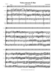 Concerto for Viola and Strings in F Major: Score and all parts by Jiří Antonín Benda