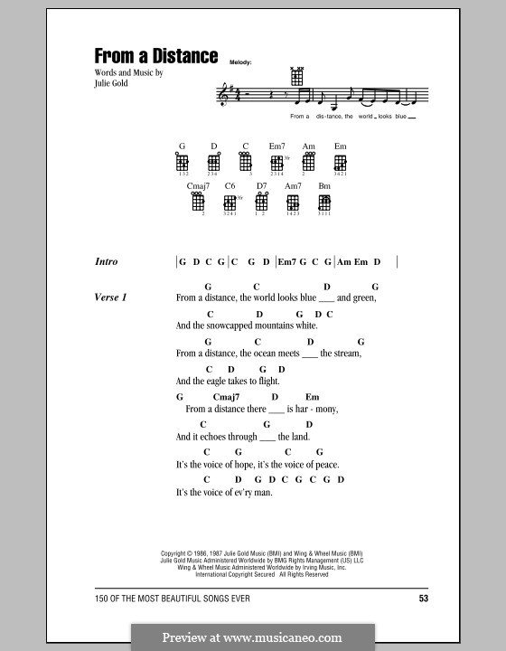 From a Distance: para ukulele by Julie Gold