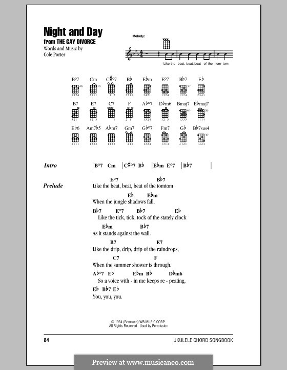 Night and Day (Frank Sinatra): para ukulele by Cole Porter