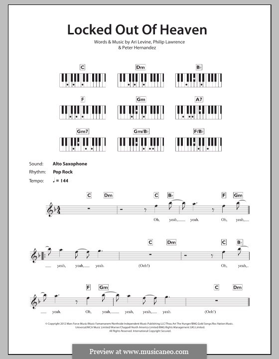 Locked Out of Heaven: para teclado by Ari Levine, Bruno Mars, Philip Lawrence