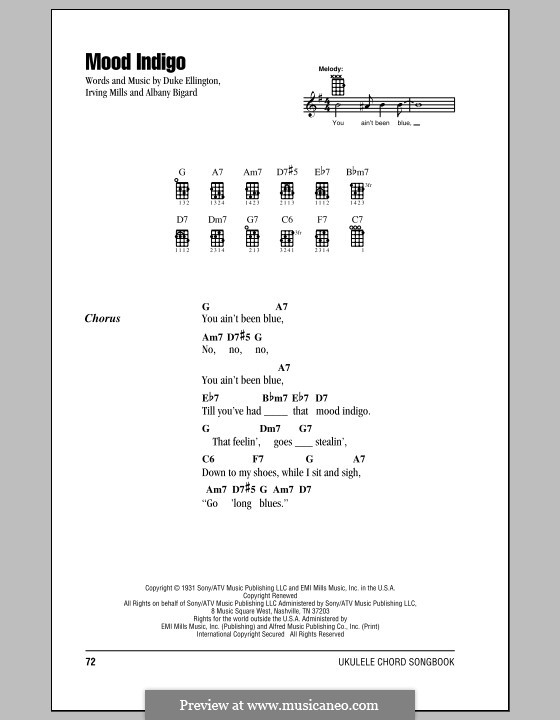 Mood Indigo: para ukulele by Irving Mills, Albany Bigard, Duke Ellington