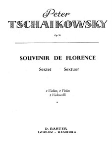 String Sextet 'Souvenir de Florence', TH 118 Op.70: parte violinos by Pyotr Tchaikovsky