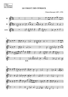 Le chant des oiseaux: para quarteto de flauta by Clément Janequin