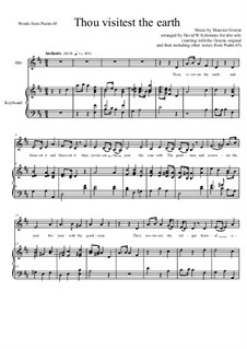 Thou visitest the earth - alto (or baritone) and keyboard: Thou visitest the earth - alto (or baritone) and keyboard by Maurice Greene