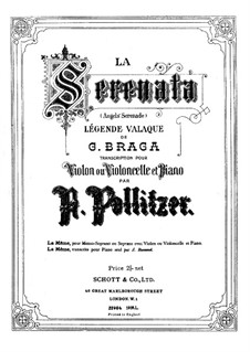 Angel's Serenade (Légende Valaque): para violino (ou violoncelo) e piano by Gaetano Braga